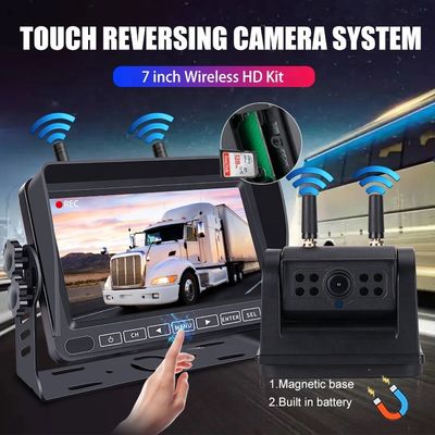HD Combo 7 pulgadas de pantalla recargable Batería de respaldo inalámbrico de imágenes cámara inversa